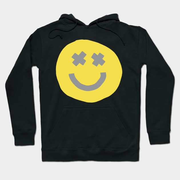 Happy Smiley Face with X Eyes Hoodie by ellenhenryart